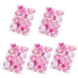 Maxbell 5 Pieces Artificial Flower Wall Panel Wedding Venue Flower Decor Hot Pink