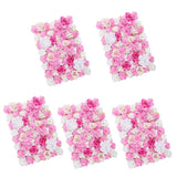 Maxbell 5 Pieces Artificial Flower Wall Panel Wedding Venue Flower Decor Hot Pink