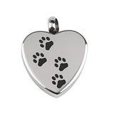 Maxbell 2 Pieces Silver Stainless Steel Cat Shape Paw Pet Urn Keepsake Pendant