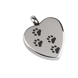 Maxbell 2 Pieces Silver Stainless Steel Cat Shape Paw Pet Urn Keepsake Pendant