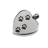 Maxbell 2 Pieces Silver Stainless Steel Cat Shape Paw Pet Urn Keepsake Pendant