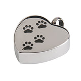 Maxbell 2 Pieces Silver Stainless Steel Cat Shape Paw Pet Urn Keepsake Pendant