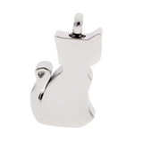 Maxbell 2 Pieces Silver Stainless Steel Cat Shape Paw Pet Urn Keepsake Pendant