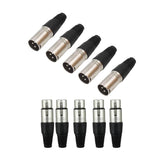 Maxbell 5 Pairs XLR Male + Female 3 Pin Microphone Audio Cable Plug Jack Connector