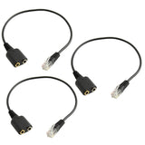 Maxbell 3 Pieces Dual 3.5mm Female to RJ9 Jack Adapter Headset Telephone Use Cable