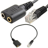 Maxbell 3 Pieces Dual 3.5mm Female to RJ9 Jack Adapter Headset Telephone Use Cable