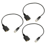 Maxbell 3 Pieces Dual 3.5mm Female to RJ9 Jack Adapter Headset Telephone Use Cable