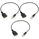 Maxbell 3 Pieces Dual 3.5mm Female to RJ9 Jack Adapter Headset Telephone Use Cable