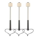 Maxbell 3PCS Bass Drum Mallets Drum Stick with Wool Felt Head Stainless Hand Grip