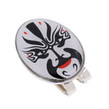 Maxbell 2 Pieces Peking Opera Mask Yin Yang Magnetic Cap Visor Clip Golf Ball Marker