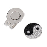 Maxbell 2 Pieces Peking Opera Mask Yin Yang Magnetic Cap Visor Clip Golf Ball Marker