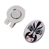 Maxbell 2 Pieces Peking Opera Mask Yin Yang Magnetic Cap Visor Clip Golf Ball Marker