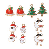 Maxbell 20 Pieces Mixed Enamel Christmas Charms Pendants DIY Xmas Jewelry Gifts Decorations Xmas Tree Snowman Holly Deer Claus and more