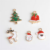 Maxbell 20 Pieces Mixed Enamel Christmas Charms Pendants DIY Xmas Jewelry Gifts Decorations Xmas Tree Snowman Holly Deer Claus and more