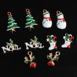 Maxbell 20 Pieces Mixed Enamel Christmas Charms Pendants DIY Xmas Jewelry Gifts Decorations Xmas Tree Snowman Holly Deer Claus and more