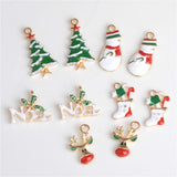 Maxbell 20 Pieces Mixed Enamel Christmas Charms Pendants DIY Xmas Jewelry Gifts Decorations Xmas Tree Snowman Holly Deer Claus and more