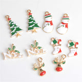 Maxbell 20 Pieces Mixed Enamel Christmas Charms Pendants DIY Xmas Jewelry Gifts Decorations Xmas Tree Snowman Holly Deer Claus and more