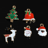 Maxbell 20 Pieces Mixed Enamel Christmas Charms Pendants DIY Xmas Jewelry Gifts Decorations Xmas Tree Snowman Holly Deer Claus and more