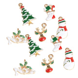 Maxbell 20 Pieces Mixed Enamel Christmas Charms Pendants DIY Xmas Jewelry Gifts Decorations Xmas Tree Snowman Holly Deer Claus and more