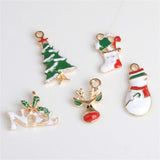 Maxbell 20 Pieces Mixed Enamel Christmas Charms Pendants DIY Xmas Jewelry Gifts Decorations Xmas Tree Snowman Holly Deer Claus and more