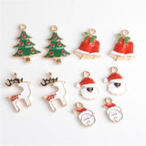 Maxbell 20 Pieces Mixed Enamel Christmas Charms Pendants DIY Xmas Jewelry Gifts Decorations Xmas Tree Snowman Holly Deer Claus and more