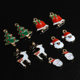 Maxbell 20 Pieces Mixed Enamel Christmas Charms Pendants DIY Xmas Jewelry Gifts Decorations Xmas Tree Snowman Holly Deer Claus and more