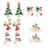 Maxbell 20 Pieces Mixed Enamel Christmas Charms Pendants DIY Xmas Jewelry Gifts Decorations Xmas Tree Snowman Holly Deer Claus and more