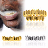 Maxbell 2 Sets 18k Gold Plated Hip Hop Upper Lower Teeth Costume Costume Jewelry