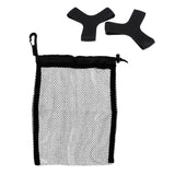 Maxbell 9"x6.5" Mesh Drawstring Bag for Scuba Diving Gear Fins + 1 Pair Fin Keepers