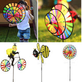 Maxbell 3 Pieces Rainbow 3D Windmill Wind Rotator Whirligig Wheel Yard Garden Decor