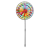 Maxbell 3 Pieces Rainbow 3D Windmill Wind Rotator Whirligig Wheel Yard Garden Decor