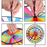 Maxbell 3 Pieces Rainbow 3D Windmill Wind Rotator Whirligig Wheel Yard Garden Decor