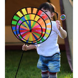 Maxbell 3 Pieces Rainbow 3D Windmill Wind Rotator Whirligig Wheel Yard Garden Decor
