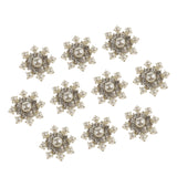 Maxbell 20 Pieces Rhinestone Snowflake Button Gem Silver/Gold Crystal Craft Scrapbooking