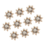 Maxbell 20 Pieces Rhinestone Snowflake Button Gem Silver/Gold Crystal Craft Scrapbooking