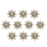 Maxbell 20 Pieces Rhinestone Snowflake Button Gem Silver/Gold Crystal Craft Scrapbooking