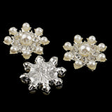 Maxbell 20 Pieces Rhinestone Snowflake Button Gem Silver/Gold Crystal Craft Scrapbooking