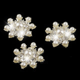 Maxbell 20 Pieces Rhinestone Snowflake Button Gem Silver/Gold Crystal Craft Scrapbooking