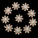 Maxbell 20 Pieces Rhinestone Snowflake Button Gem Silver/Gold Crystal Craft Scrapbooking