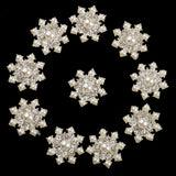 Maxbell 20 Pieces Rhinestone Snowflake Button Gem Silver/Gold Crystal Craft Scrapbooking