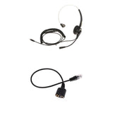 Maxbell Call Center Telephone RJ9 Headset Headphone + Dual 3.5mm RJ9 Adapter Cable