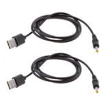 Maxbell 2pcs USB to DC Barrel Jack Power Cable 1.7mmx4.0mm Power Charging Cable