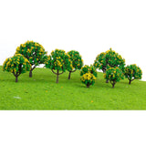 Maxbell 30Pcs Pagoda Tree Model Tree with Yellow Flower for Railroad Scenery/Diorama