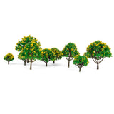 Maxbell 30Pcs Pagoda Tree Model Tree with Yellow Flower for Railroad Scenery/Diorama