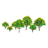 Maxbell 30Pcs Pagoda Tree Model Tree with Yellow Flower for Railroad Scenery/Diorama