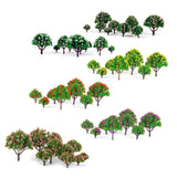 Maxbell 30Pcs Pagoda Tree Model Tree with Yellow Flower for Railroad Scenery/Diorama
