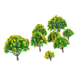 Maxbell 30Pcs Pagoda Tree Model Tree with Yellow Flower for Railroad Scenery/Diorama