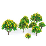 Maxbell 30Pcs Pagoda Tree Model Tree with Yellow Flower for Railroad Scenery/Diorama