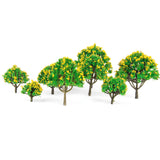 Maxbell 30Pcs Pagoda Tree Model Tree with Yellow Flower for Railroad Scenery/Diorama