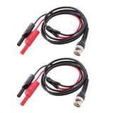 Maxbell 2pc BNC Q9 To Dual 4mm Stackable Shrouded Banana Plug Test Leads Probe Cable